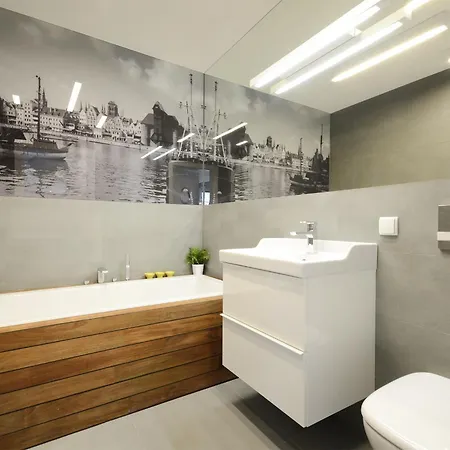公寓 Dom & House Szafarnia Modern On The Motlawa River 格但斯克